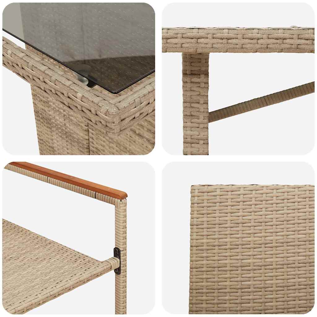 Garden Dining Set 7 pcs Beige 190 x 80 x 75 cm Poly Rattan