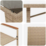 Garden Dining Set 7 pcs Beige 190 x 80 x 75 cm Poly Rattan