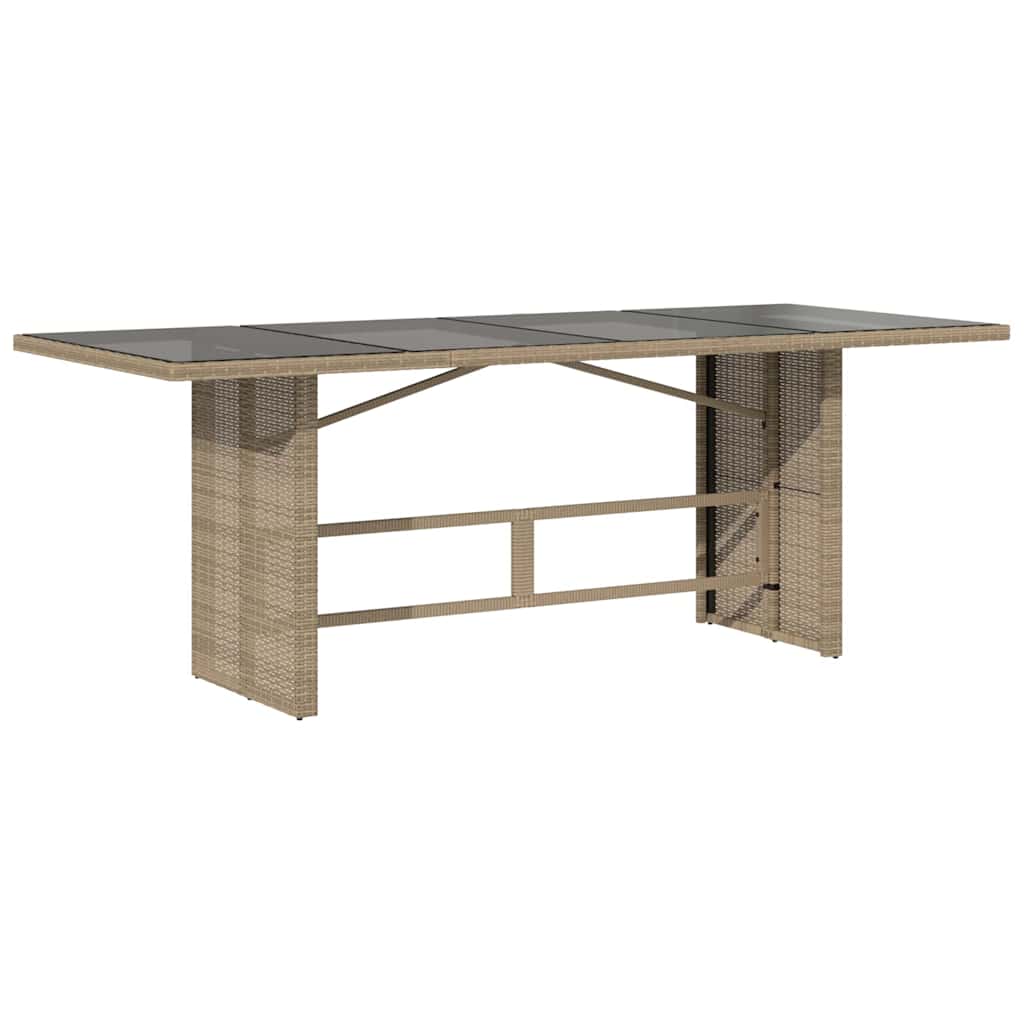 Garden Dining Set 7 pcs Beige 190 x 80 x 75 cm Poly Rattan