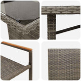 Garden Dining Set 9 pcs Grey 190 x 80 x 75 cm Poly Rattan
