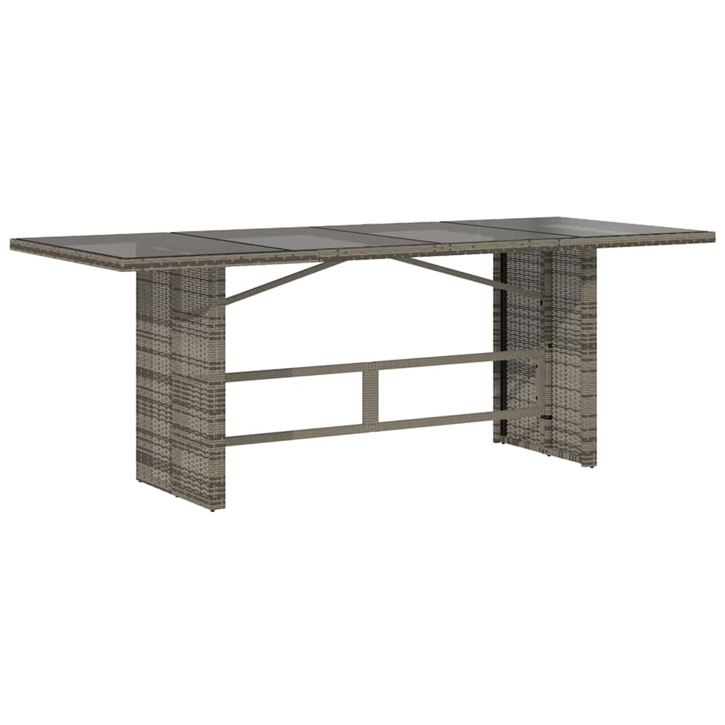 Garden Dining Set 9 pcs Grey 190 x 80 x 75 cm Poly Rattan