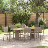 Garden Dining Set 7 pcs Grey 190 x 80 x 75 cm Poly Rattan