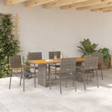 Garden Dining Set 7 pcs Grey 190 x 80 x 75 cm Poly Rattan