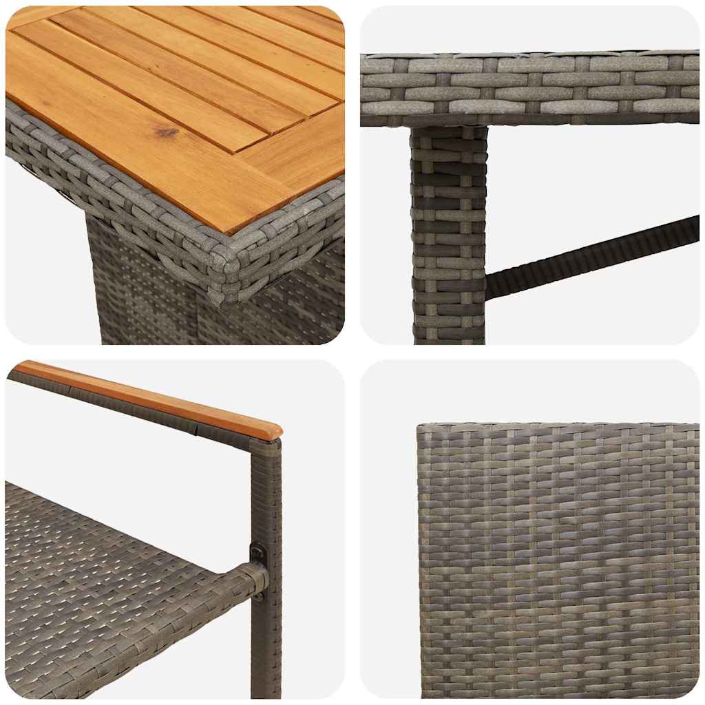 Garden Dining Set 9 pcs Grey 190 x 80 x 75 cm Poly Rattan