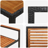 Garden Dining Set 3 pcs Black 90 x 90 x 75 cm Poly Rattan