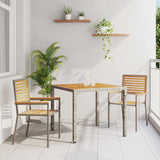 Garden Dining Set 3 pcs Grey Poly Rattan