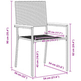 Garden Dining Set 3 pcs Grey Poly Rattan