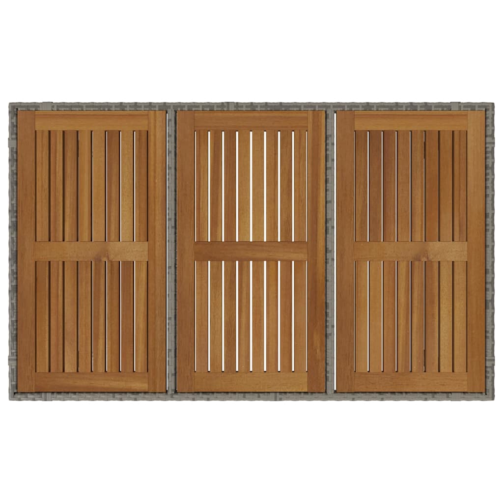 Garden Dining Set 5 pcs Grey and Brown Poly Rattan