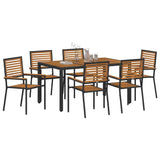 Garden Dining Set 7 pcs Black 150 x 90 x 75 cm Poly Rattan