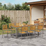 Garden Dining Set 9 pcs Grey and Brown Poly Rattan