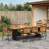 Garden Dining Set 9 pcs Black 240 x 90 x 75 cm Poly Rattan