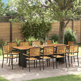 Garden Dining Set 11 pcs Black Poly Rattan