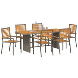 Garden Dining Set 7 pcs Grey Poly Rattan