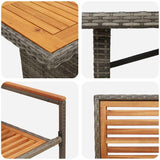 Garden Dining Set 9 pcs Grey Poly Rattan