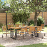 Garden Dining Set 9 pcs Grey Solid Acacia Wood