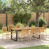 Garden Dining Set 9 pcs Beige Solid Acacia Wood
