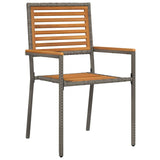 Garden Dining Set 5 pcs Grey and Wood 140 x 80 x 75 cm