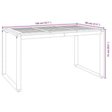 Garden Dining Set 5 pcs Grey and Wood 140 x 80 x 75 cm