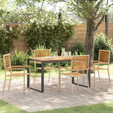 Garden Dining Set 5 pcs Beige Poly Rattan