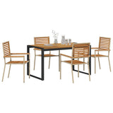 Garden Dining Set 5 pcs Beige Poly Rattan