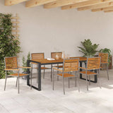 Garden Dining Set 7 pcs Grey and Brown Poly Rattan