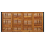 Garden Dining Set 9 pcs Black and Wood Poly Rattan