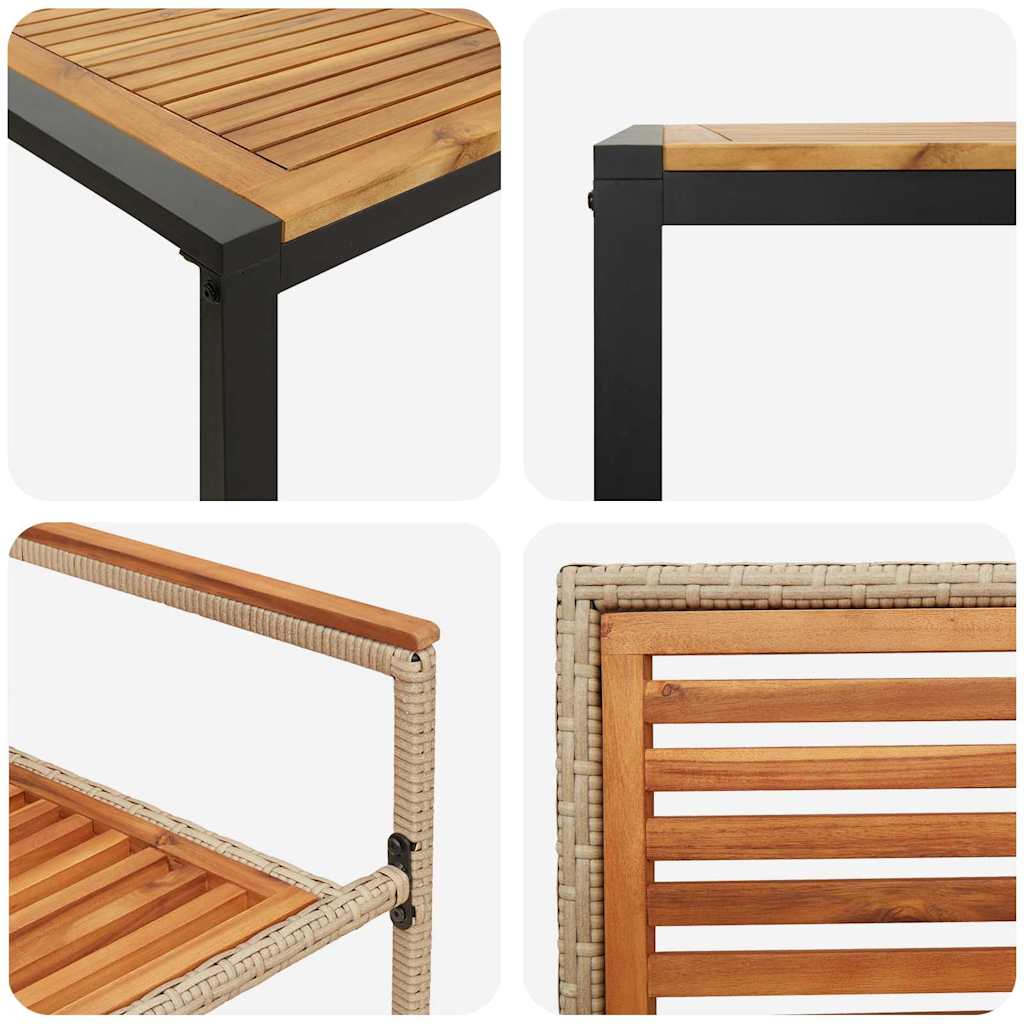 Garden Dining Set 9 pcs Beige Poly Rattan