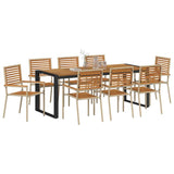 Garden Dining Set 9 pcs Beige Poly Rattan