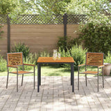 Garden Dining Set 3 pcs Grey and Brown Poly Rattan