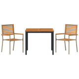 Garden Dining Set 3 pcs Beige and Brown Poly Rattan