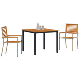 Garden Dining Set 3 pcs Beige and Brown Poly Rattan