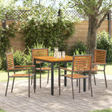 Garden Dining Set 5 pcs Grey and Brown Poly Rattan