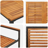 Garden Dining Set 5 pcs Black 150 x 90 x 75 cm Poly Rattan