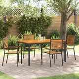 Garden Dining Set 5 pcs Black Poly Rattan