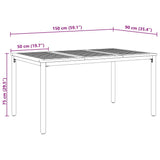 Garden Dining Set 5 pcs Grey 150 x 90 x 75 cm Poly Rattan
