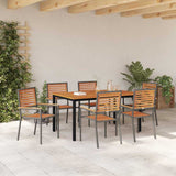 Garden Dining Set 7 pcs Grey and Natural Poly Rattan