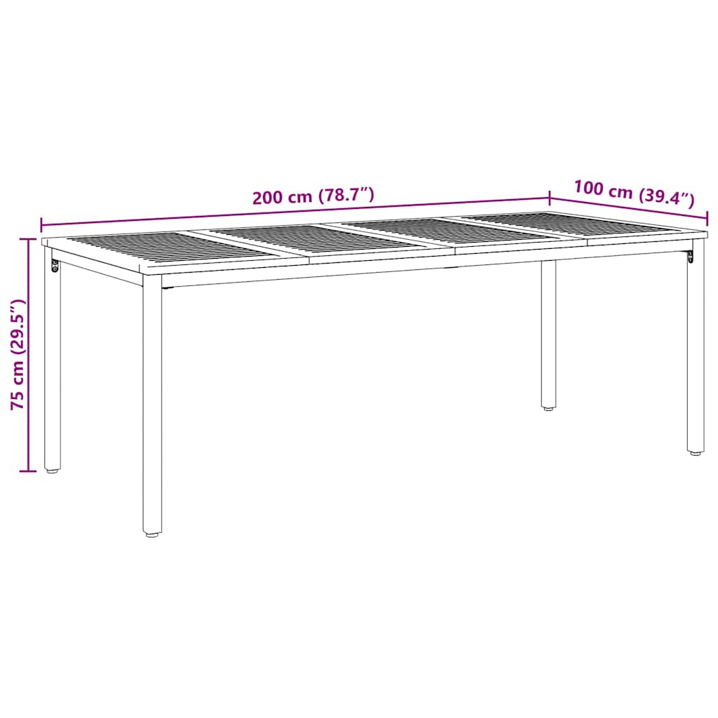 Garden Dining Set 7 pcs Black 200 x 100 x 75 cm Poly Rattan