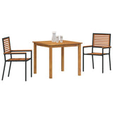 Garden Dining Set 3 pcs Black Poly rattan