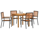 Garden Dining Set 5 pcs Black Poly rattan