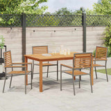 Garden Dining Set 5 pcs Grey Poly rattan