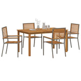 Garden Dining Set 5 pcs Grey Poly rattan