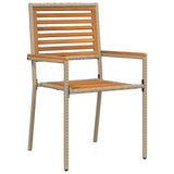 Garden Dining Set 5 pcs Beige Poly rattan