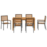 Garden Dining Set 7 pcs Black Poly rattan