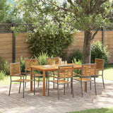 Garden Dining Set 7 pcs Grey Poly rattan