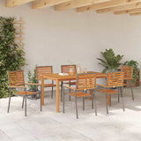 Garden Dining Set 7 pcs Grey Poly rattan
