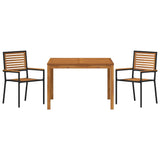 Garden Dining Set 3 pcs Black Poly rattan