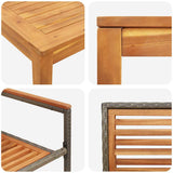 Garden Dining Set 3 pcs Grey Poly rattan