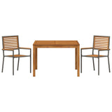 Garden Dining Set 3 pcs Grey Poly rattan