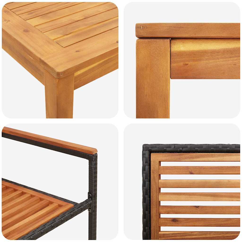 Garden Dining Set 5 pcs Black Poly rattan