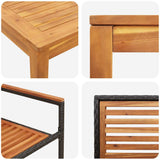 Garden Dining Set 5 pcs Black Poly rattan